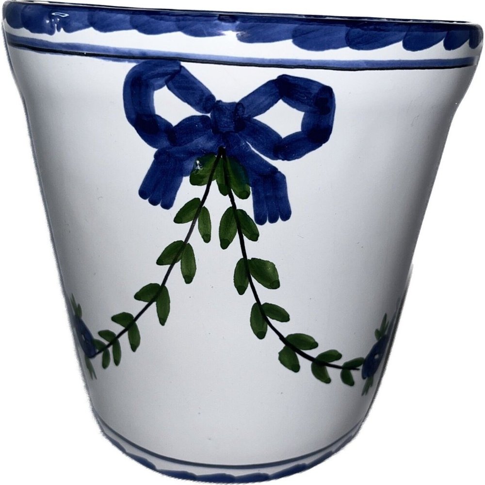 Casafina Wall Pocket Flowerpot Ceramic Hand Made In Portugal Hanging Vase Signed